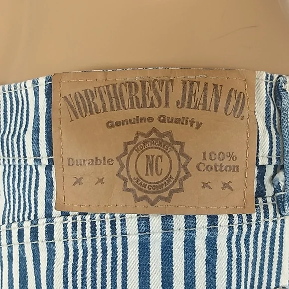 Northcrest Jean Co High Rise stripey rolled cuff shorts Size 12 SHOPKO Vintage - Picture 11 of 17